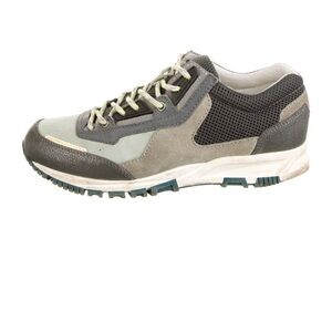 Lanvin Grey Leather Colorblock Low Top Sneakers